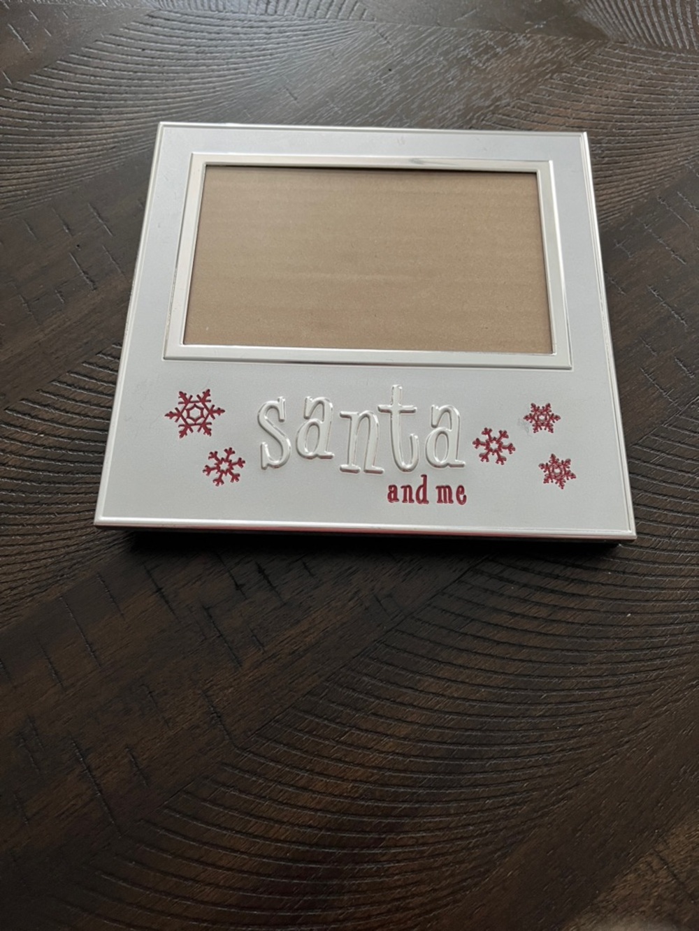 Holiday 'Santa and Me' White Photo Frame with Red Accents
